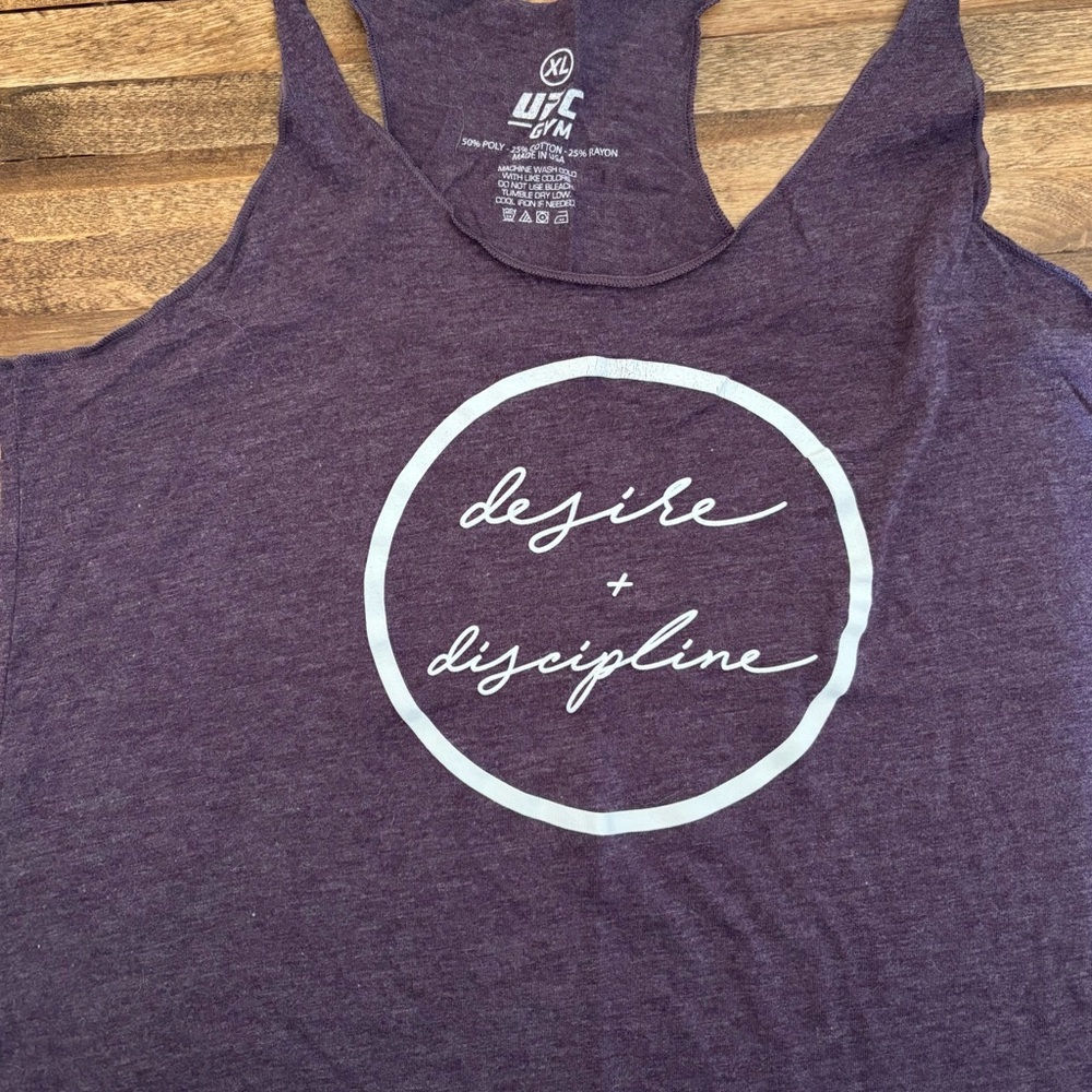 UFC Purple Tank Top with White Graphic